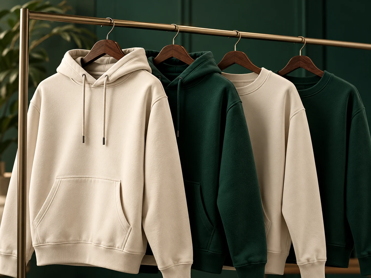 Premium apparel collection on hangers