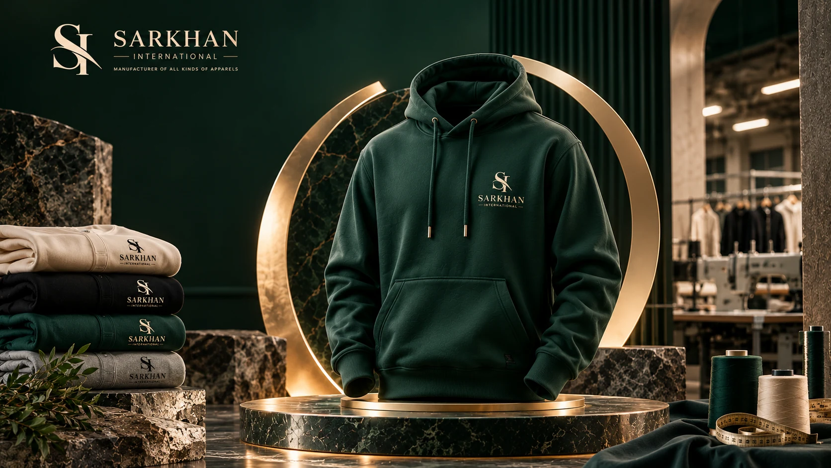 Garment branding and finishing inside the factory