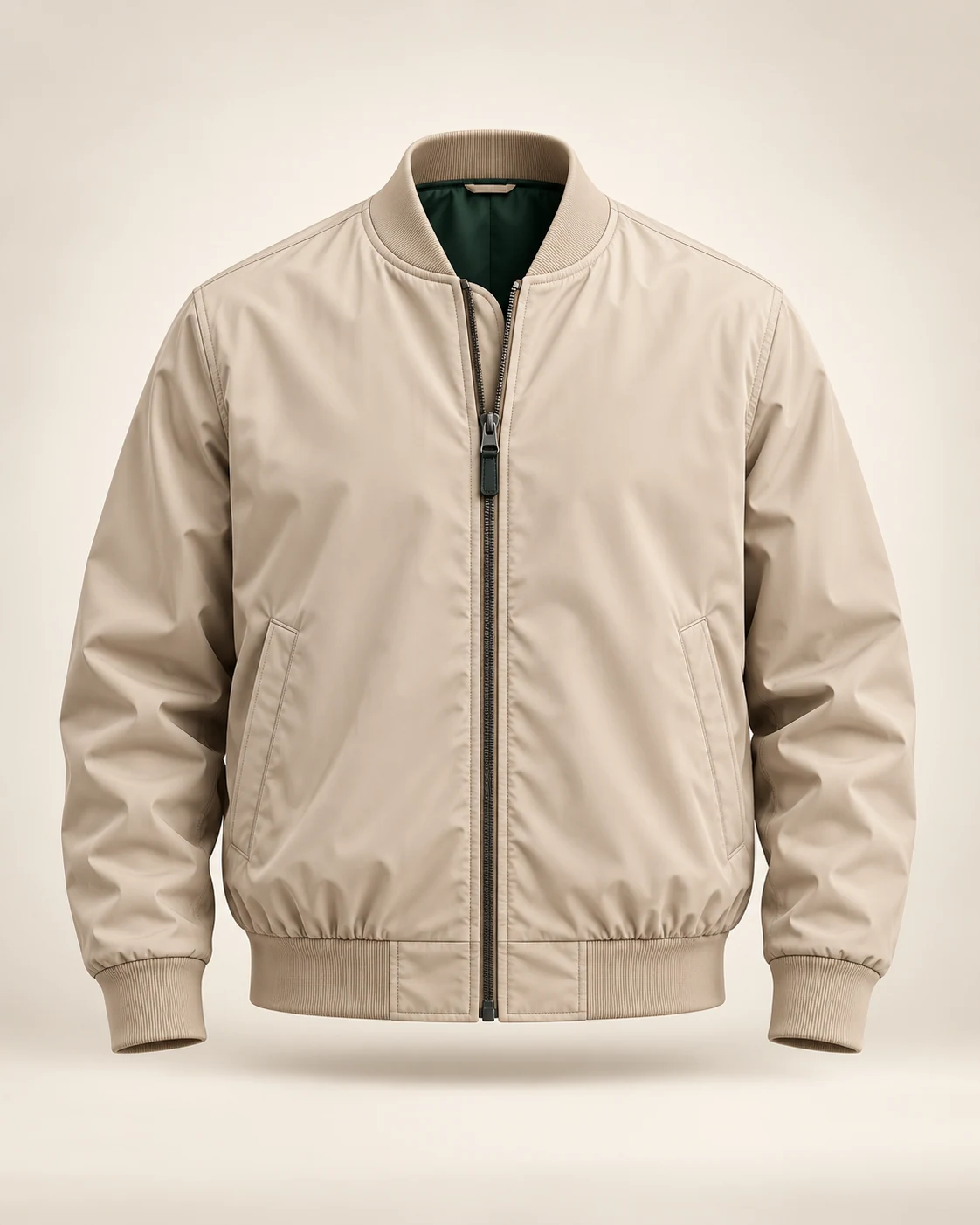 Cream bomber jacket